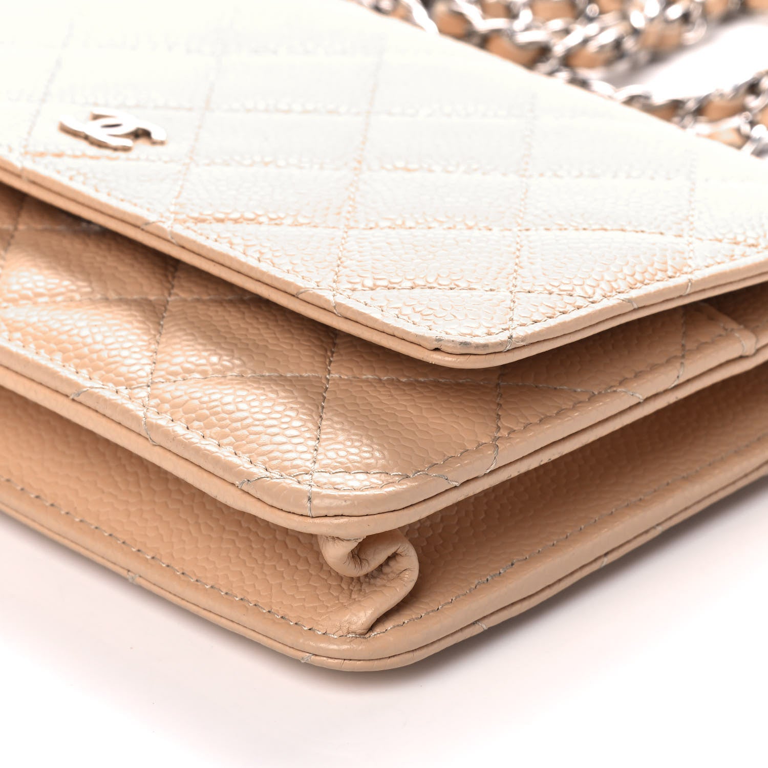 Chanel Caviar Quilted Wallet On Chain WOC Beige 10 of 10