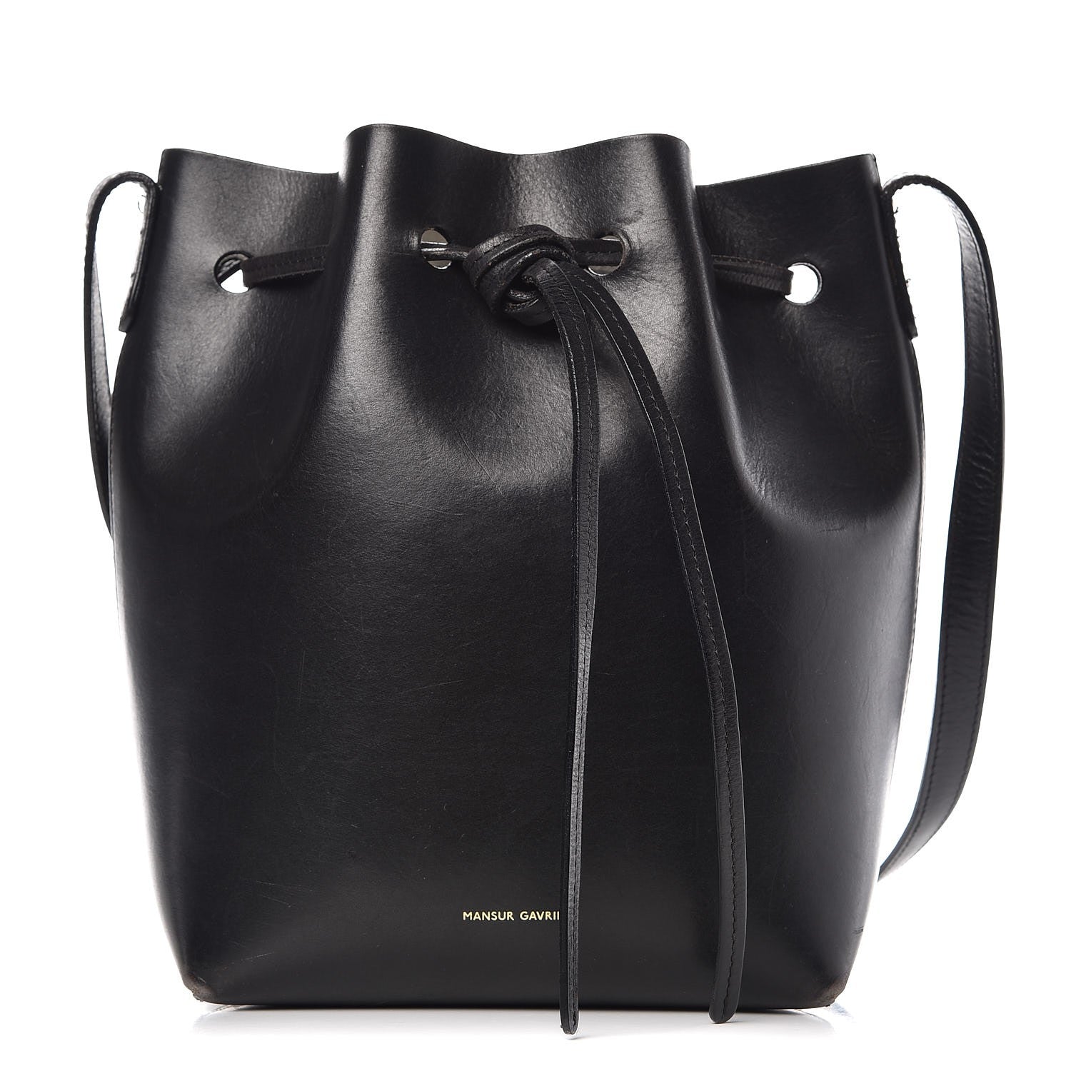 Mansur Gavriel Calfskin Mini Bucket Bag Black Argento 1 of 18
