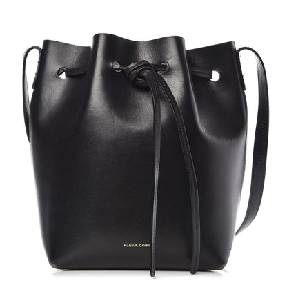 Mansur Gavriel Calfskin Mini Bucket Bag Black Argento 1 of 18