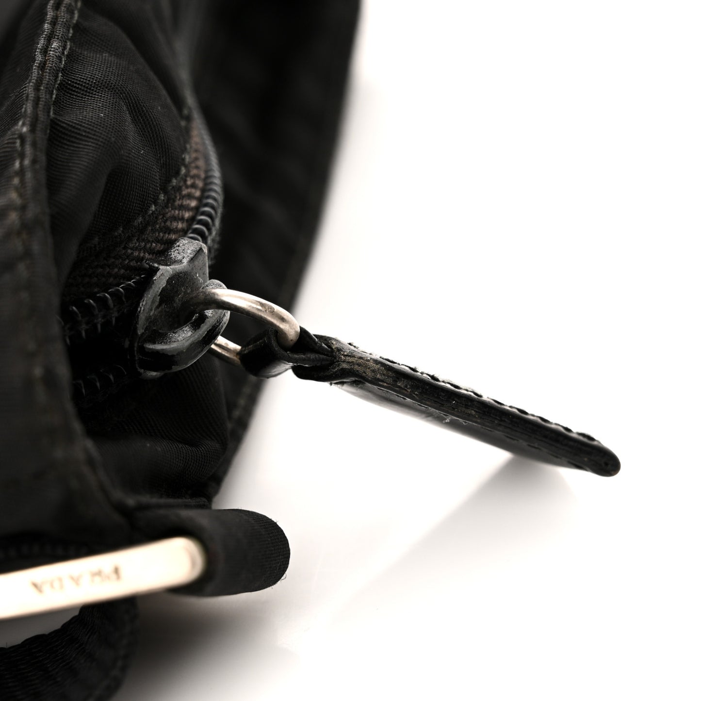 Nylon Flat Messenger Bag Black