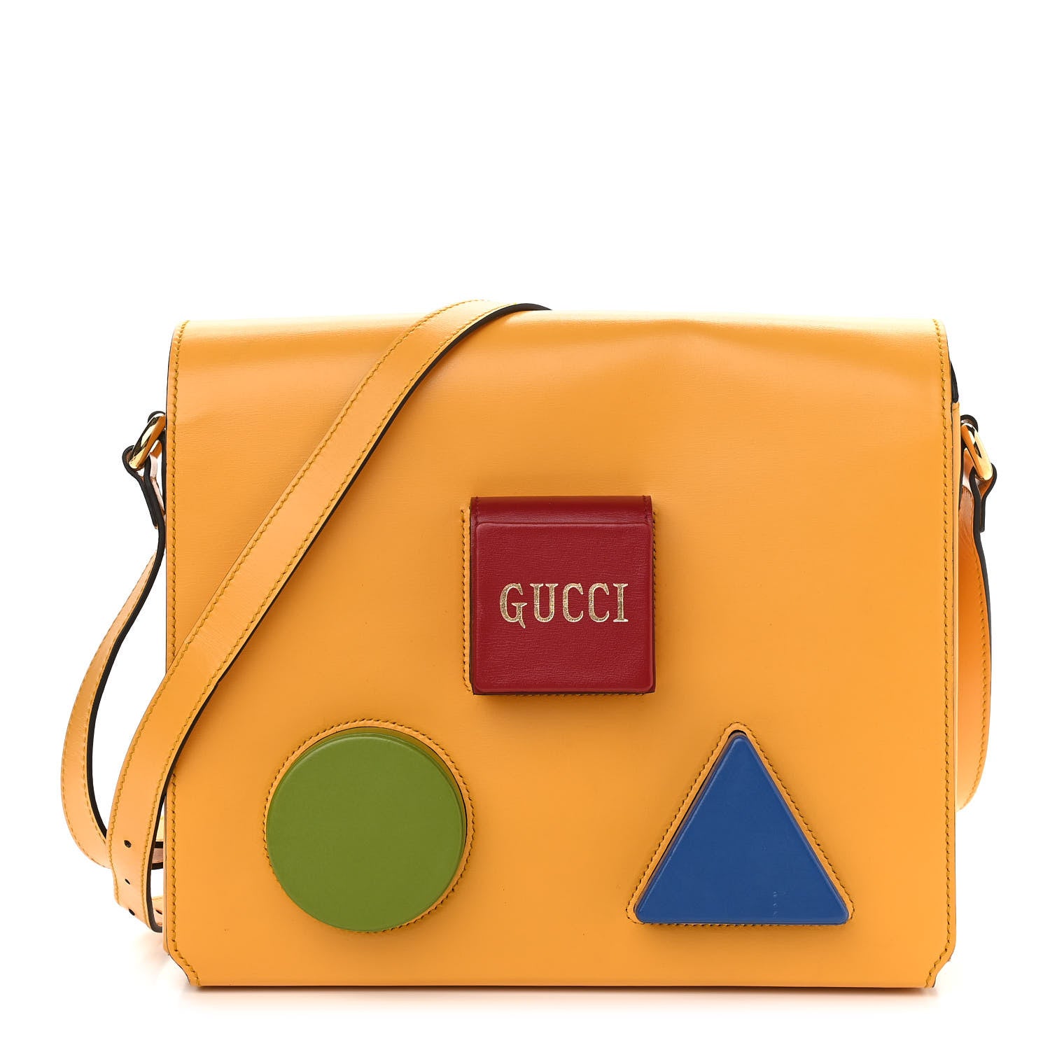 Gucci Calfskin Script Logo Board Messenger Bag Crop Lemon Leaf Rio Blue New Cherry Red 1 of 15