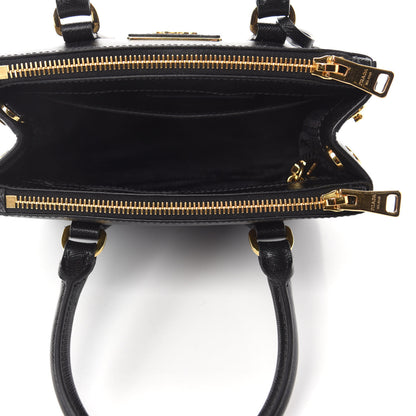 Prada Saffiano Lux Mini Galleria Double Zip Tote Black 5 of 10