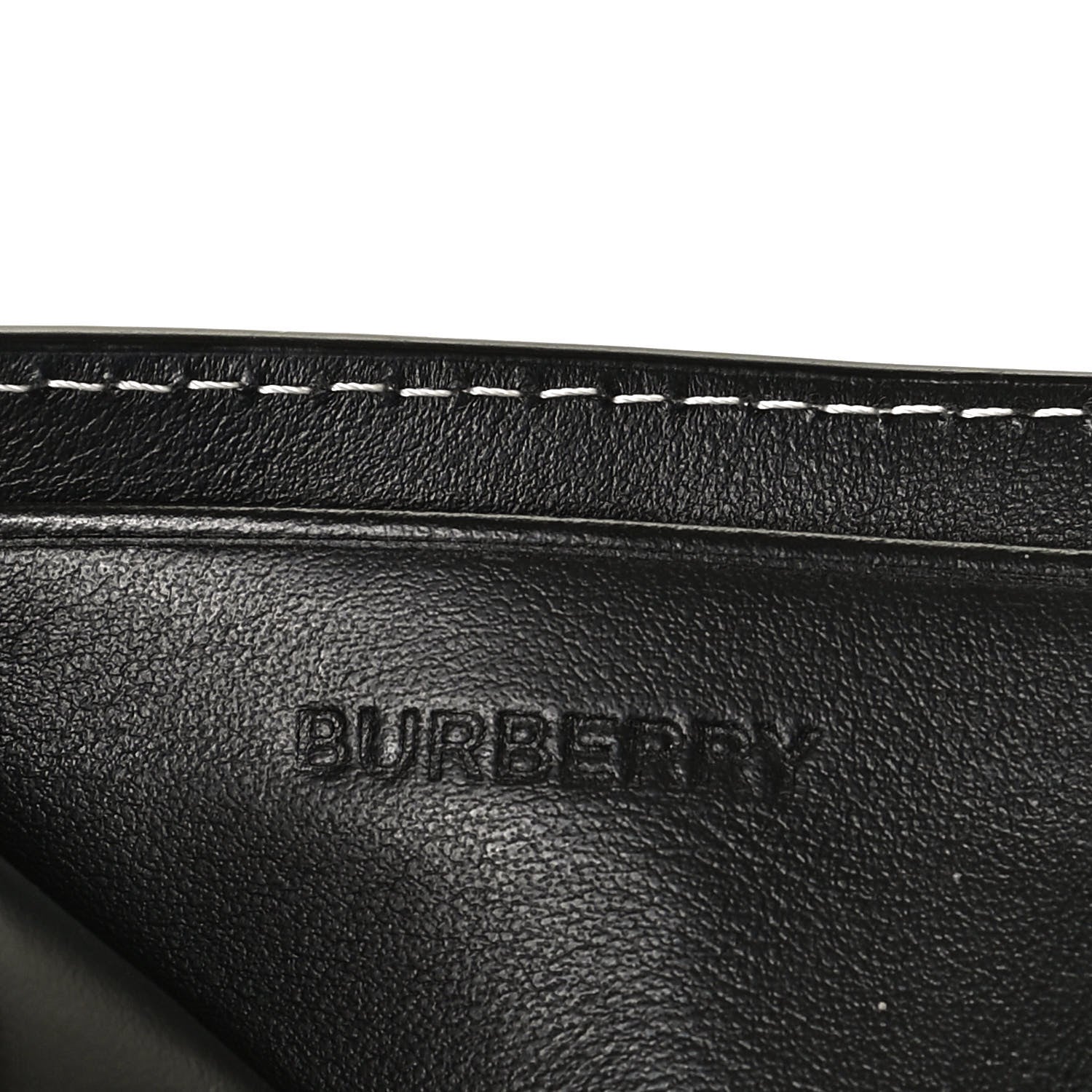 Burberry Calfskin E-canvas Kier Check Card Case Black White 6 of 11