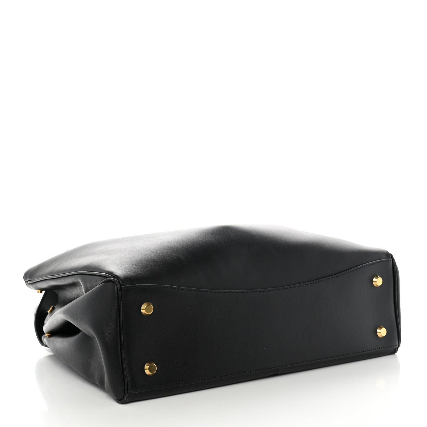 Smooth Calfskin Large Rodeo Top Handle Handbag Black