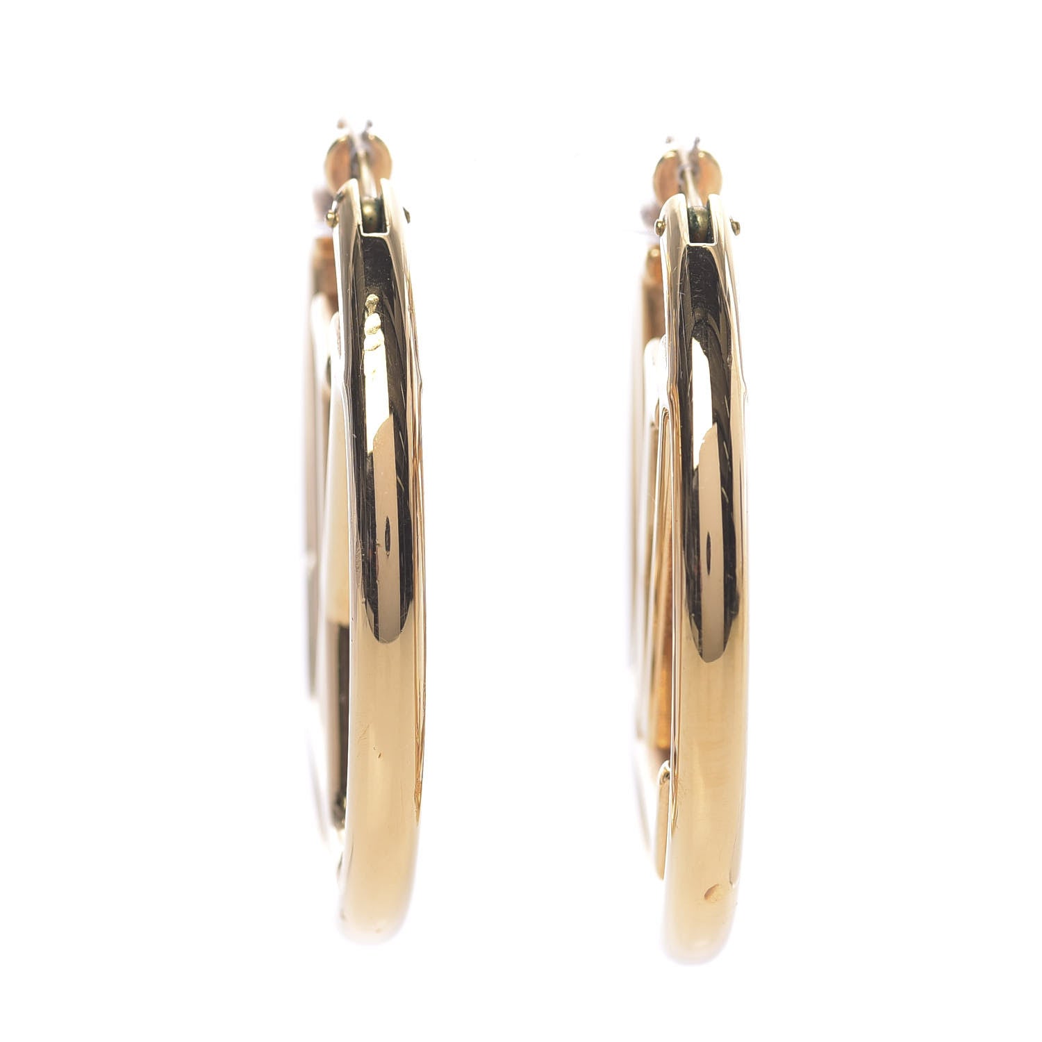 Louis Vuitton Metal Louise Hoop Earrings Gold 3 of 4