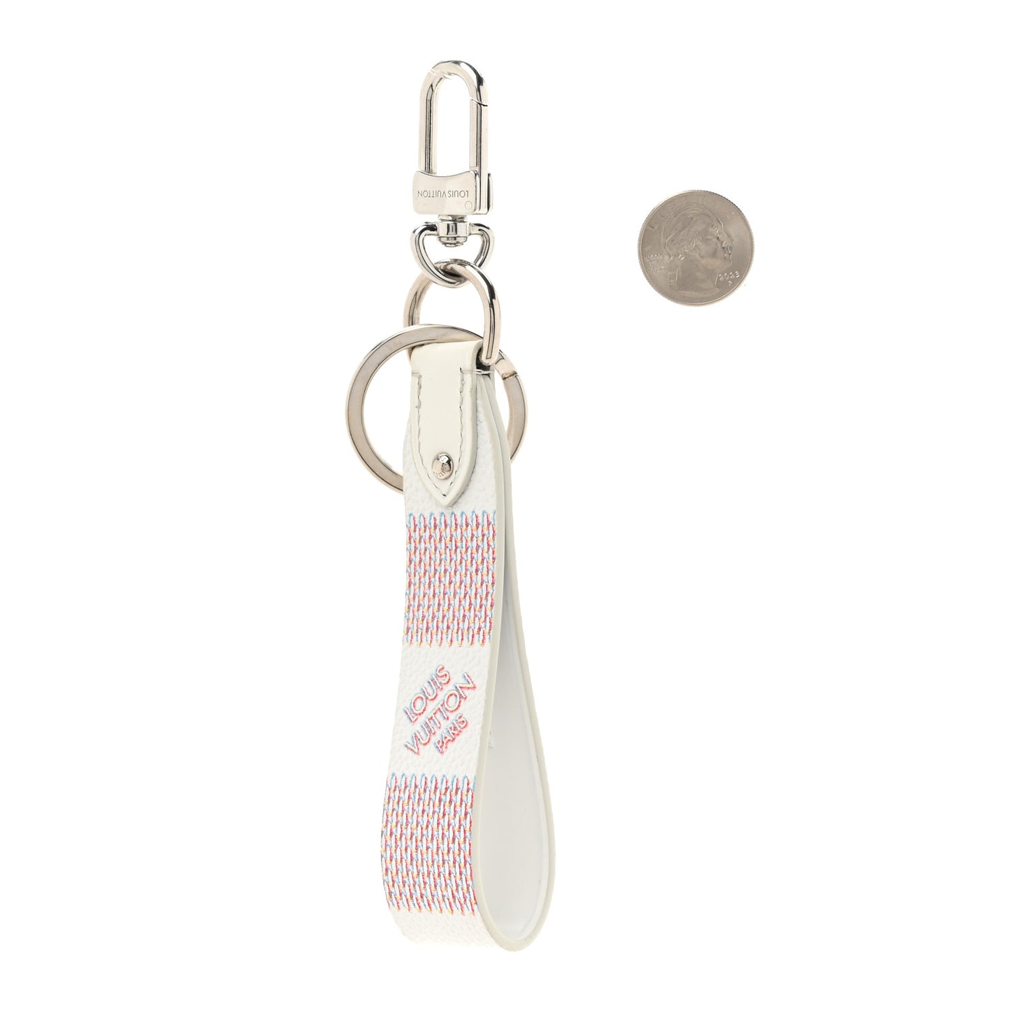 Damier Spray Dragonne Key Holder White
