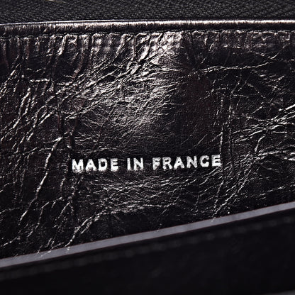 Chanel Aged Calfskin Striped Reissue Zip Around Wallet Black 7 of 10