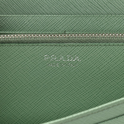 Prada Saffiano Metal Oro Chain Wallet Acquamarina 8 of 10