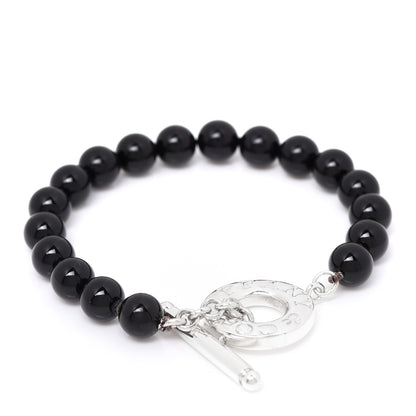 Tiffany Sterling Silver Black Onyx Bead Toggle Bracelet 3 of 5