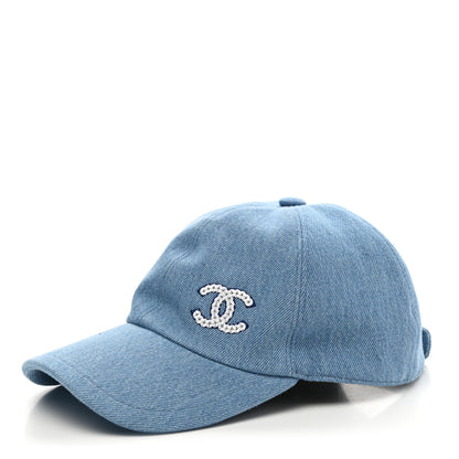 Chanel Cotton Sequin CC Cap Hat Blue 1 of 8