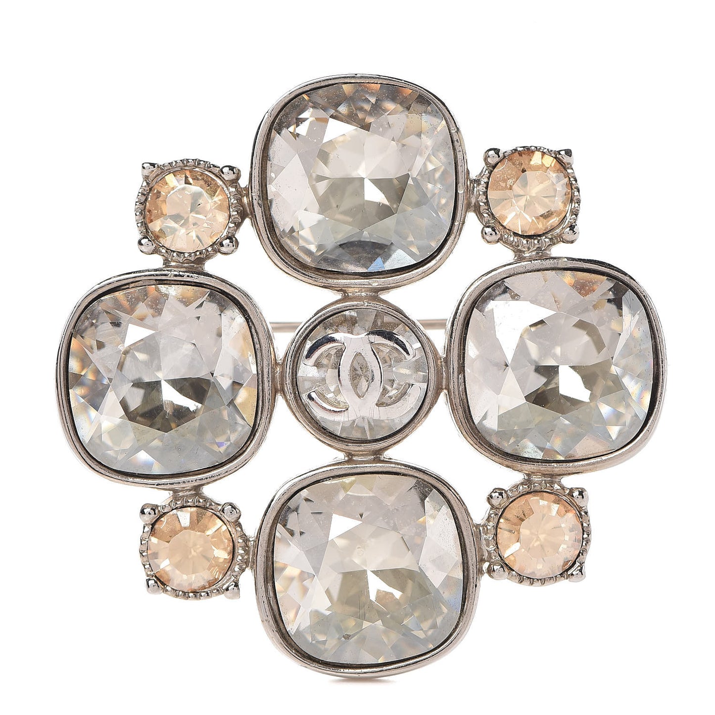 Crystal CC Brooch Gold