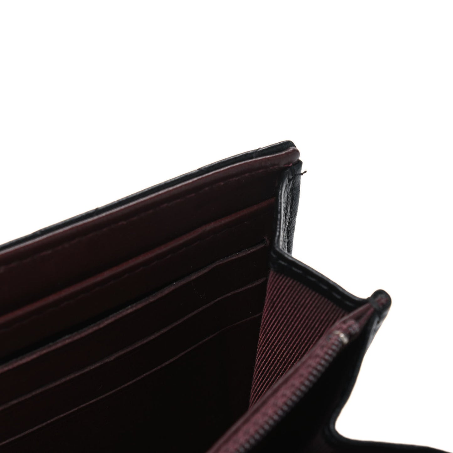 Lambskin Quilted Large Gusset Flap Wallet Black