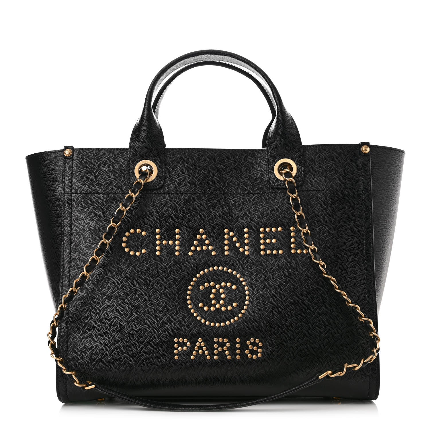 Chanel Caviar Small Studded Deauville Tote Black 1 of 10