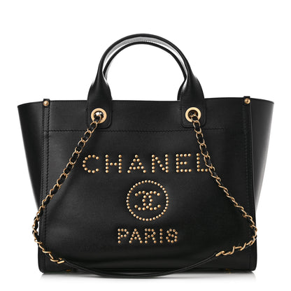 Chanel Caviar Small Studded Deauville Tote Black 1 of 10