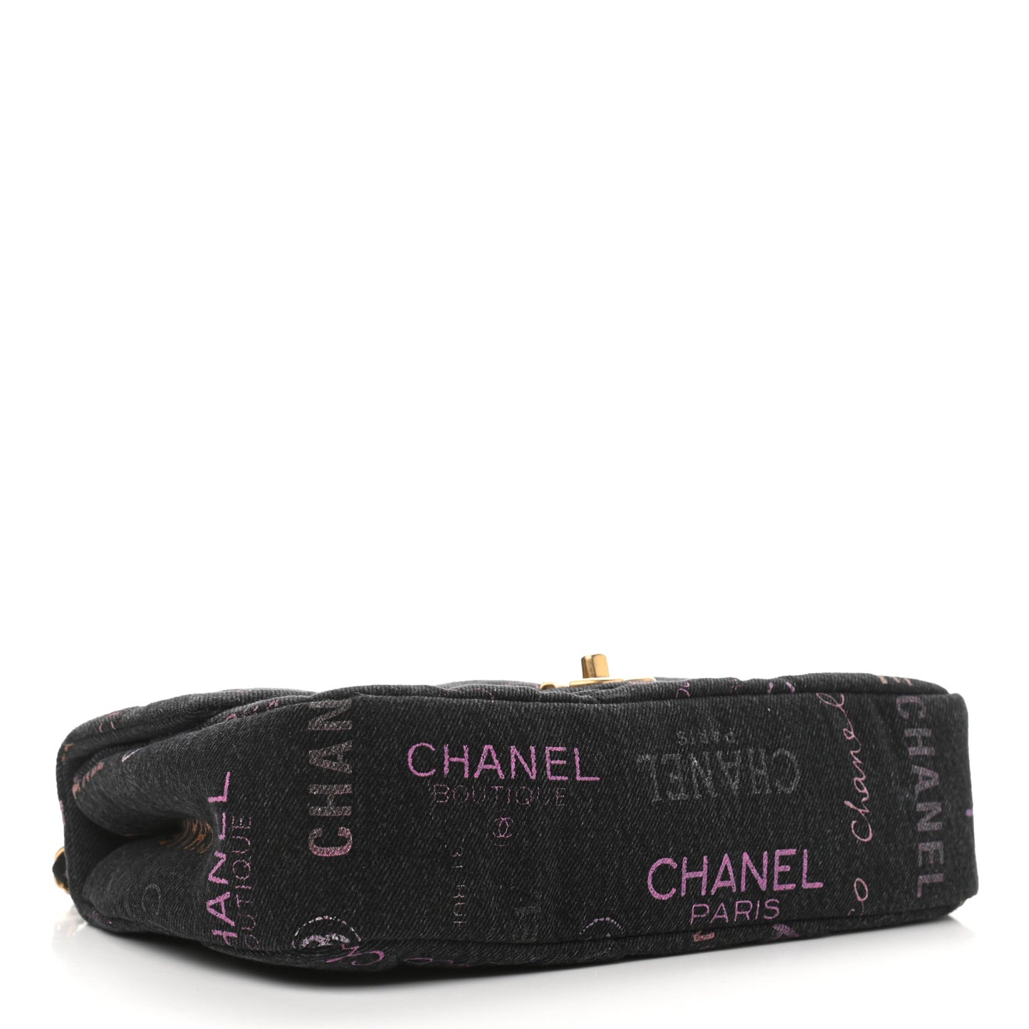 Denim Quilted Denim Mood Large Flap Black Multicolor
