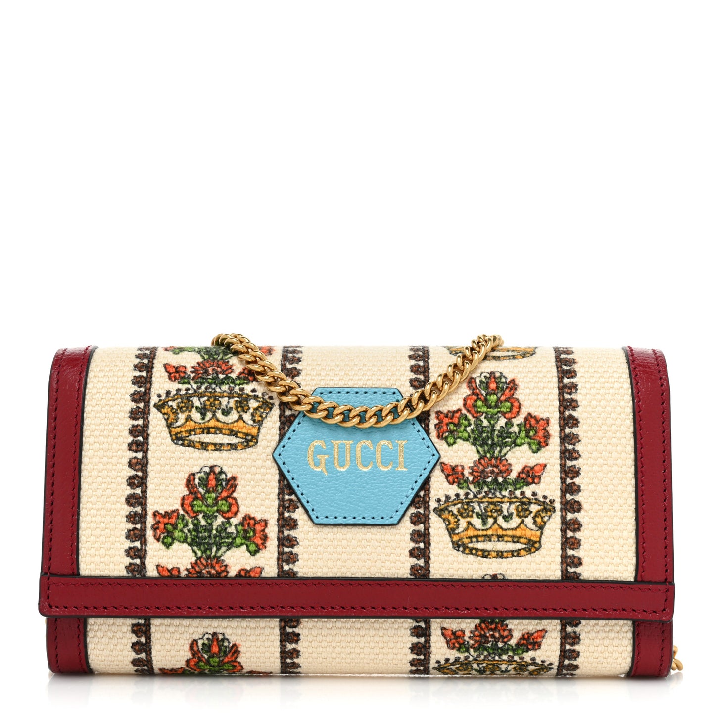 Canvas Calfskin 100 Centennial Music Chain Wallet Multicolor