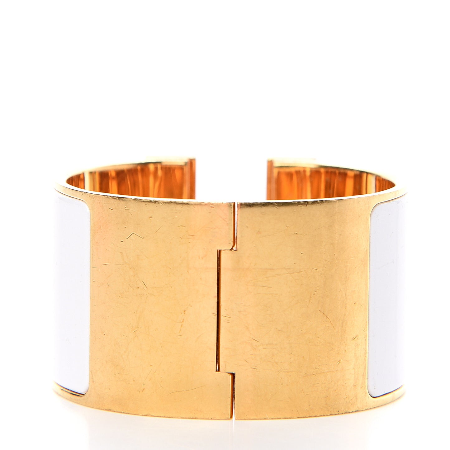 Enamel Extra Wide Clic Clac H Bracelet PM White