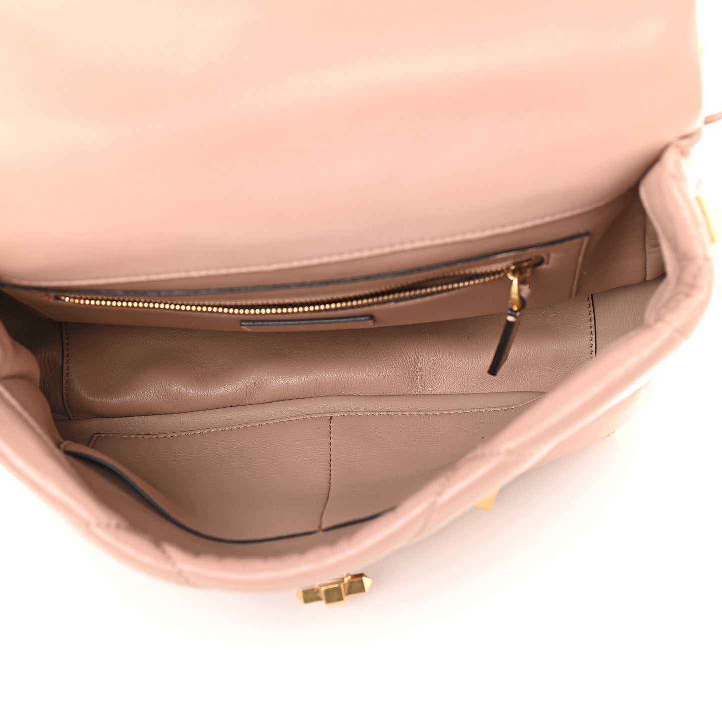Nappa Large Roman Stud Shoulder Bag Rose Cannelle