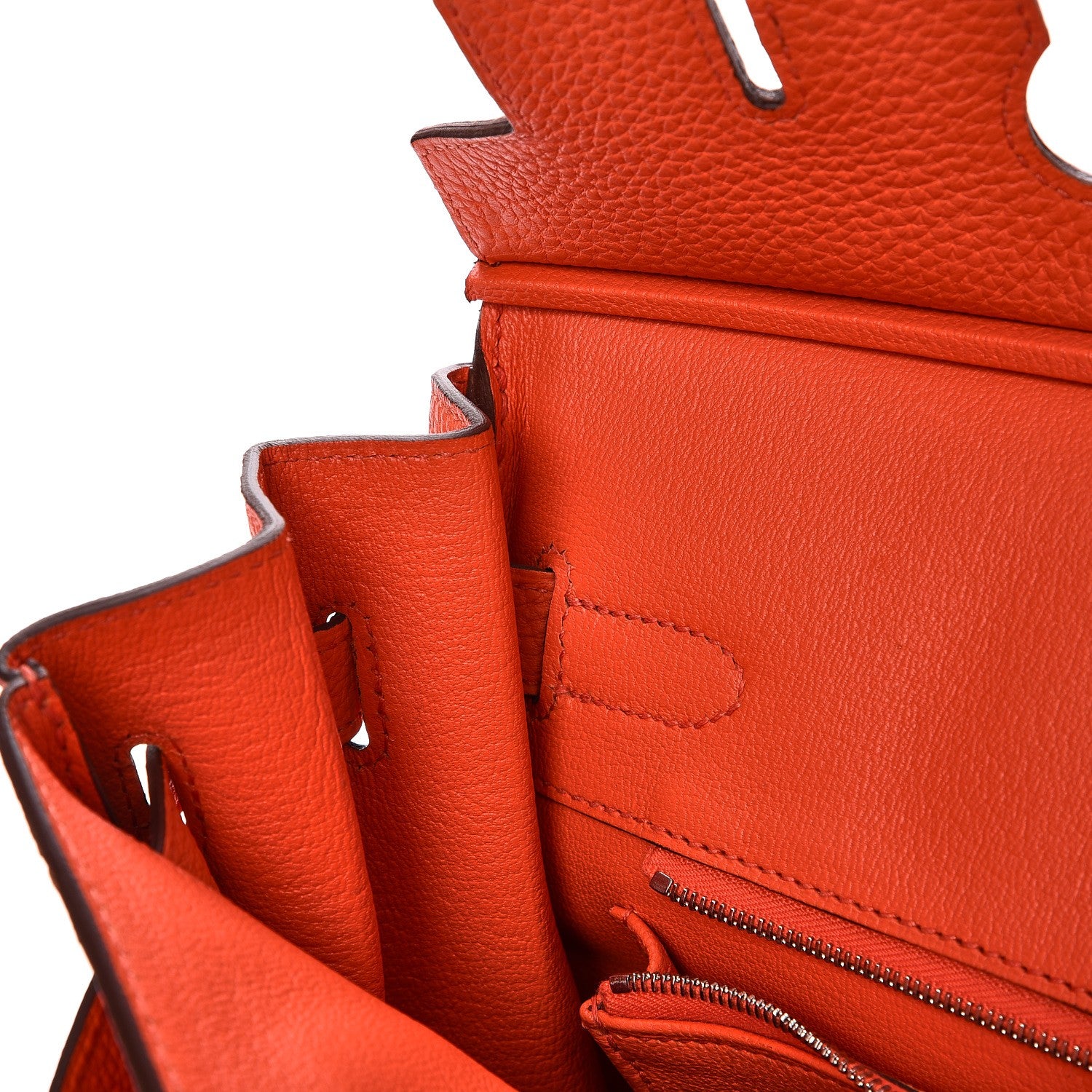 Hermes Taurillon Clemence Birkin 30 Orange Poppy 13 of 33