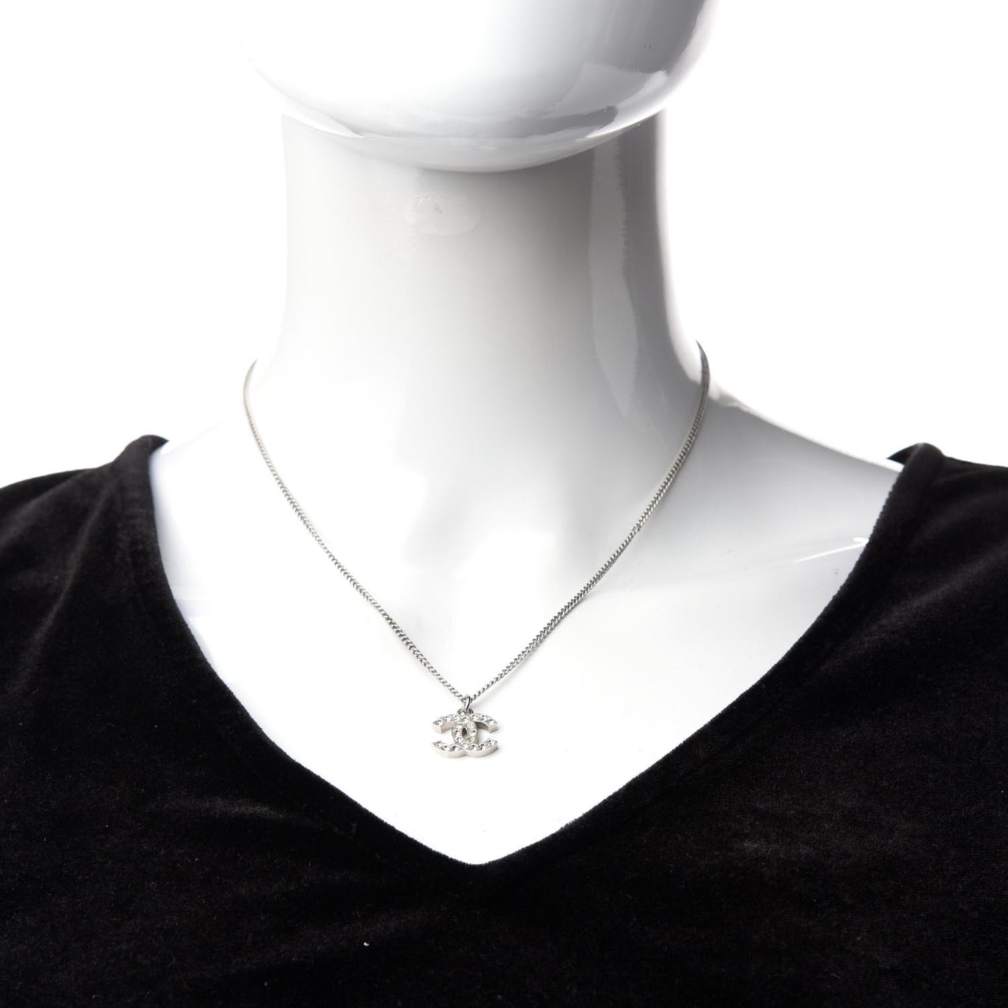 Crystal Timeless CC Necklace Silver