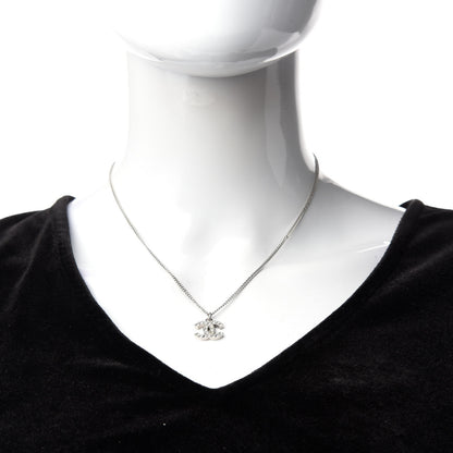 Chanel Crystal Timeless CC Necklace Silver 2 of 6