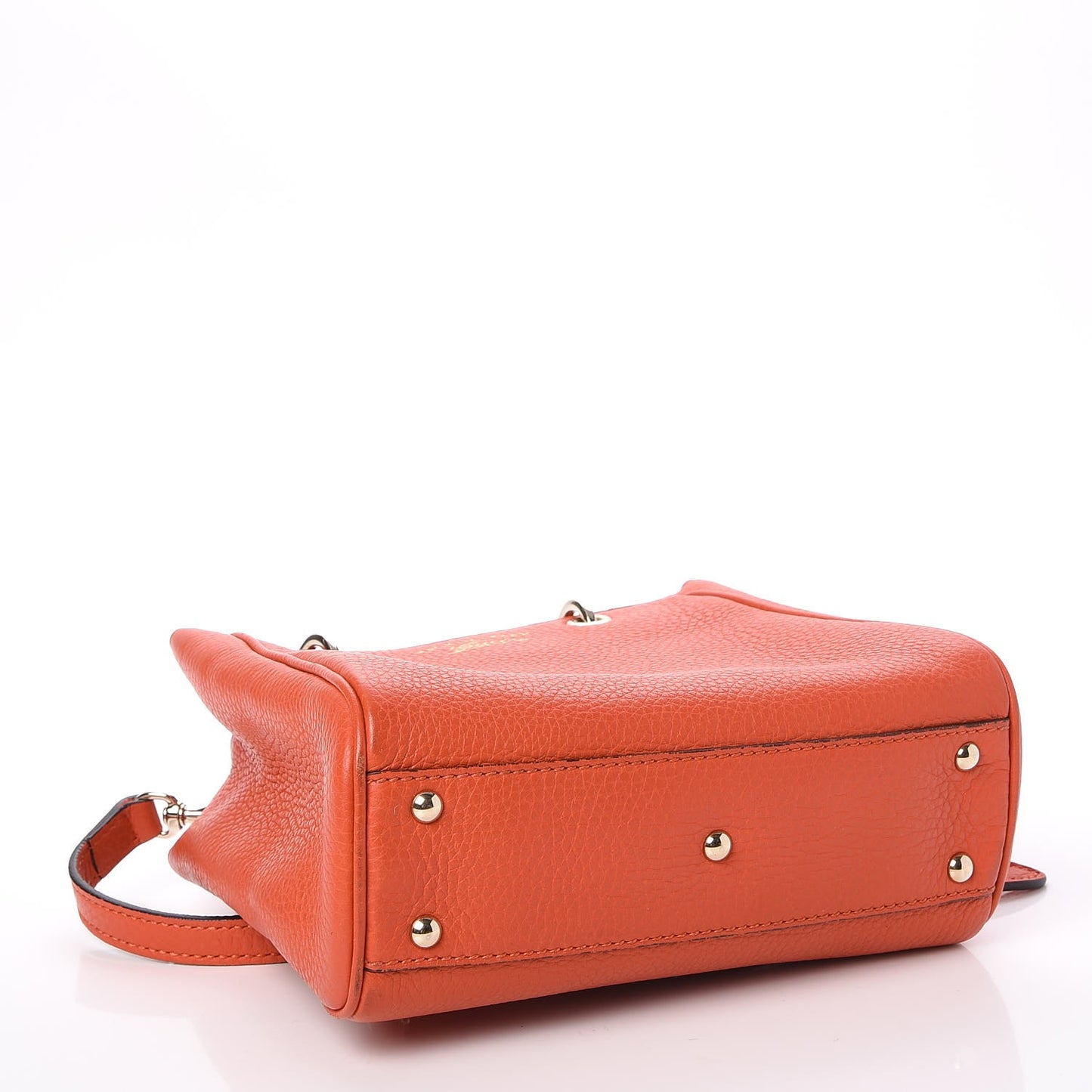 Calfskin Mini Bamboo Shopper Tote Dark Orange