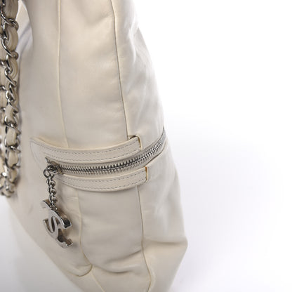 Chanel Calfskin Large Expandable Paris London Tote Bag White 13 of 17