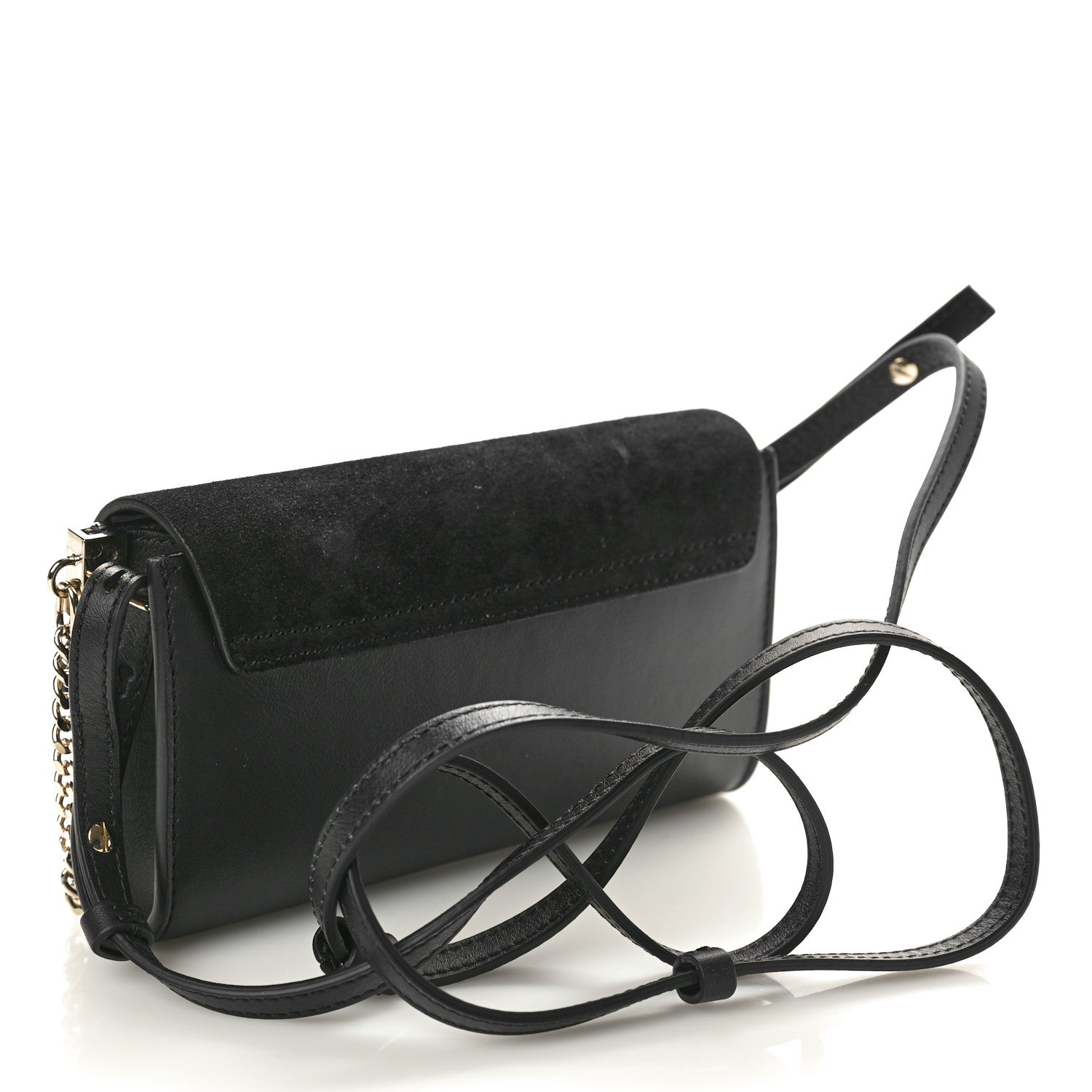 Chloe Suede Calfskin Mini Faye Shoulder Bag Black 3 of 9