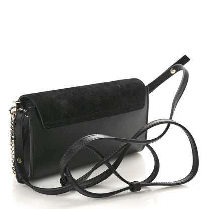 Chloe Suede Calfskin Mini Faye Shoulder Bag Black 3 of 9