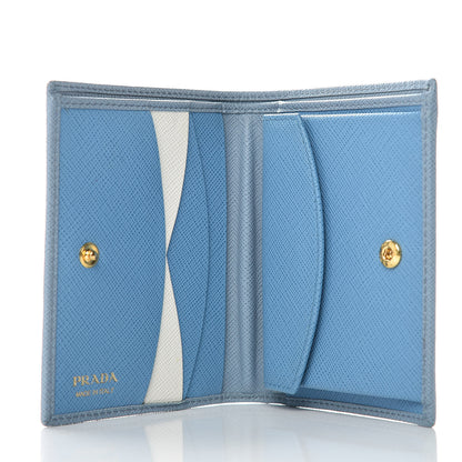 Prada Saffiano Metal Bi-Fold Wallet Astrale Mare 5 of 7