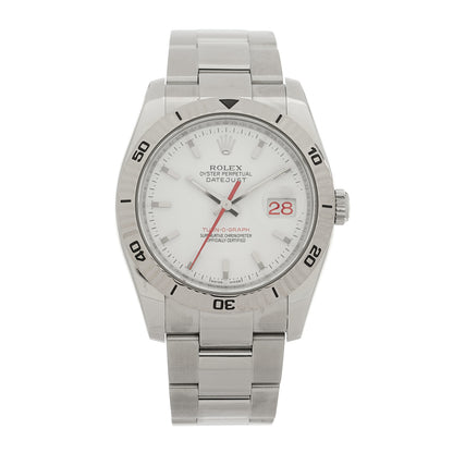 Rolex Stainless Steel 18K White Gold 36mm Oyster Perpetual Datejust Turn-O-Graph Watch White 116264 1 of 4
