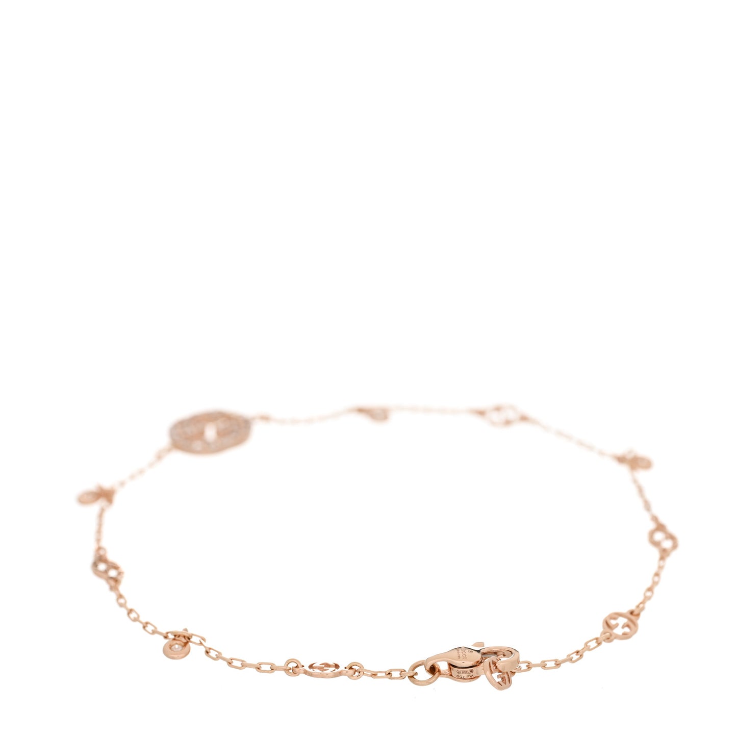 18K Rose Gold Diamond GG Running Bracelet