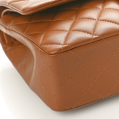 Chanel Lambskin Quilted Medium Double Flap Camel 9 of 10