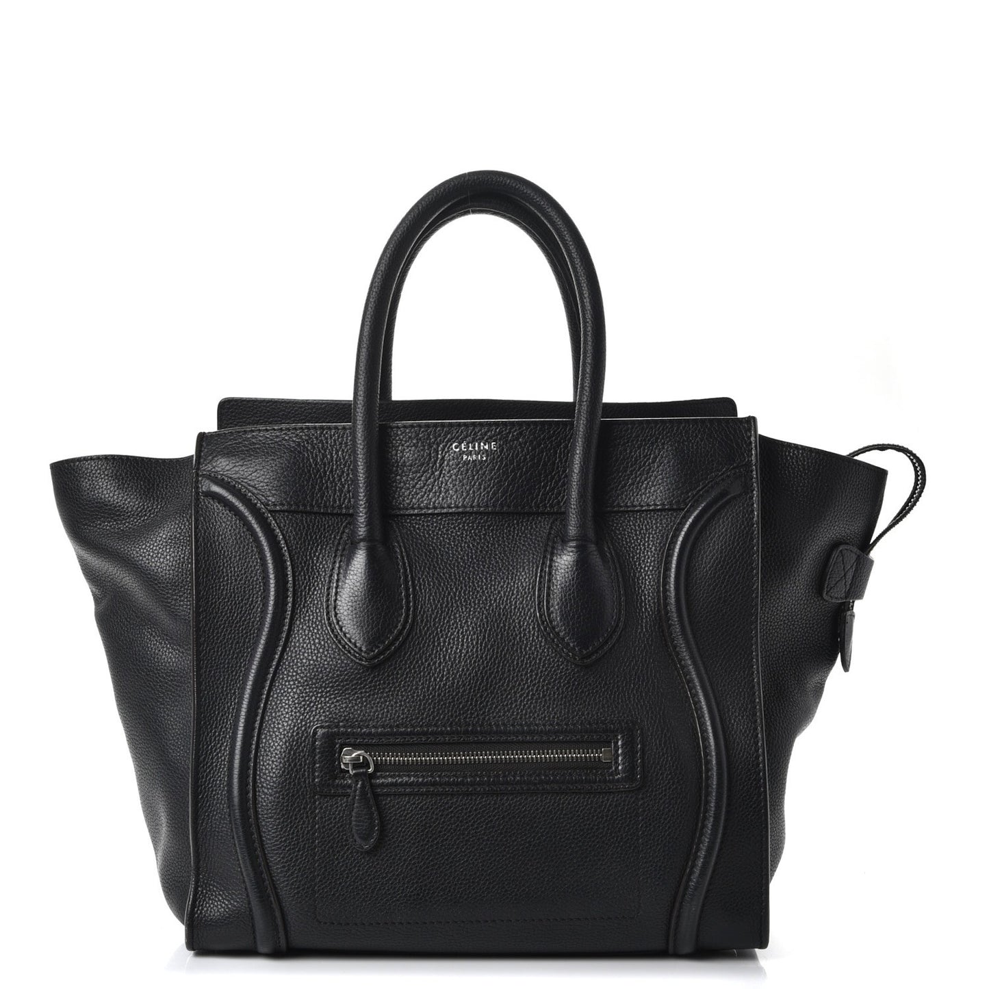 Drummed Calfskin Mini Luggage Black