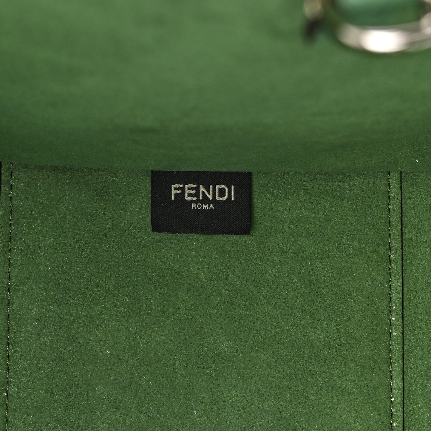 Vitello Cher Plexiglass Logo Debossed Medium Fendi Sunshine Shopper Tote Verde Islanda