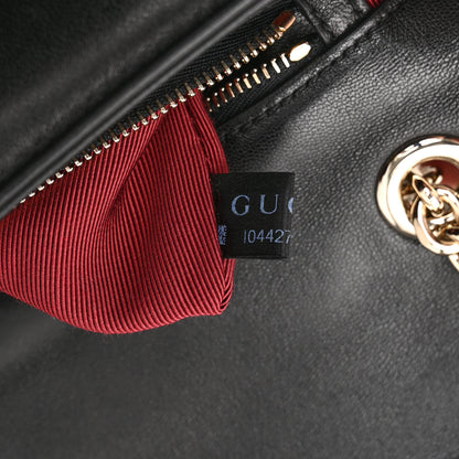 Gucci Lambskin Matelasse Medium GG Marmont Shoulder Bag Black 8 of 11