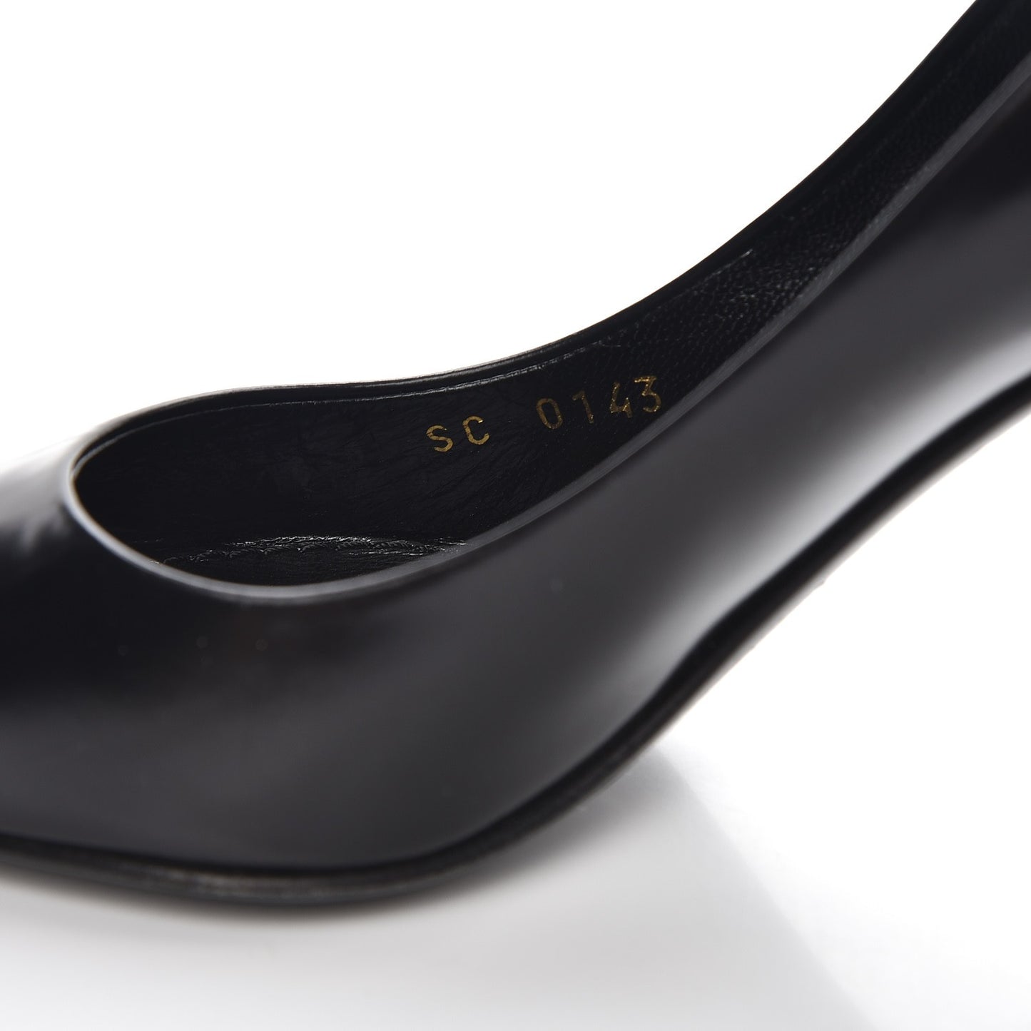 Patent Calfskin Cap Toe Pumps 35.5 Black