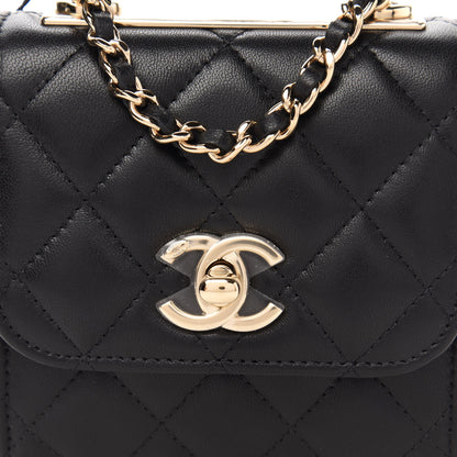 Chanel Lambskin Quilted Mini Trendy CC Chain Wallet Black 10 of 11