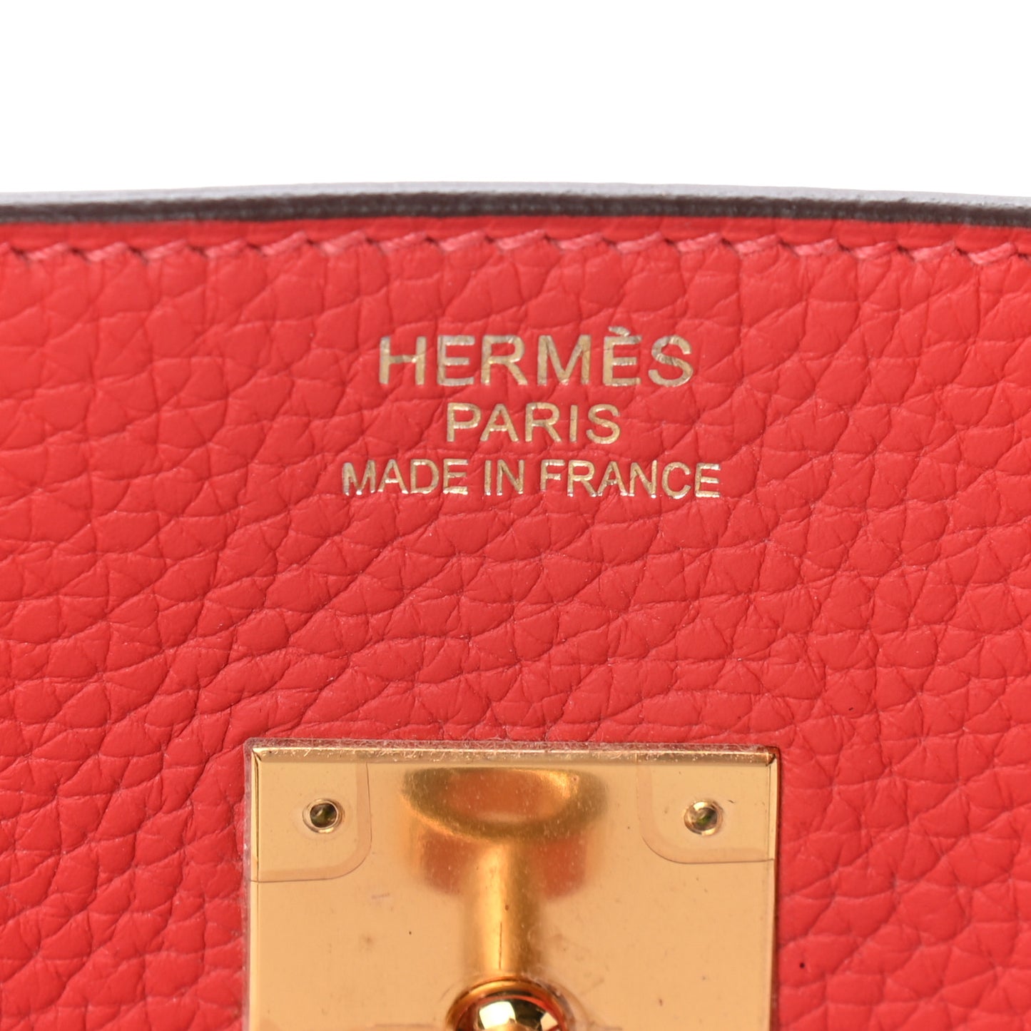 Taurillon Clemence Birkin 35 Rouge Pivoine