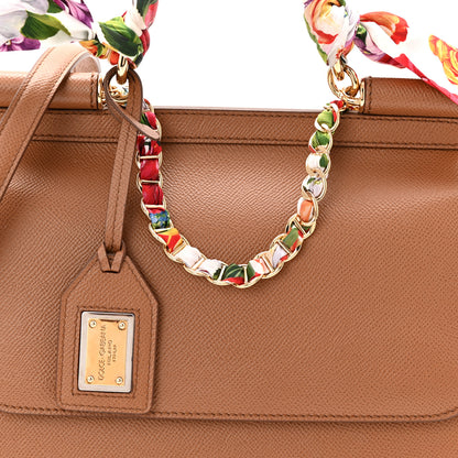 Dolce & Gabbana Dauphine Medium Miss Sicily Satchel With Scarf Caramello 8 of 10
