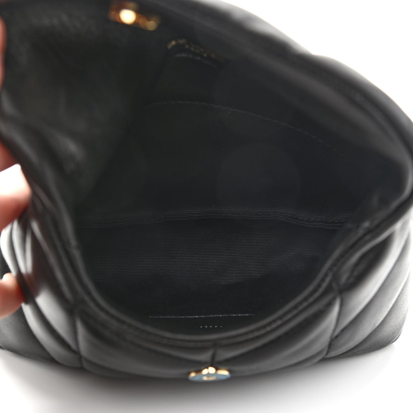Lambskin Monogram Loulou Puffer Pouch Clutch Black