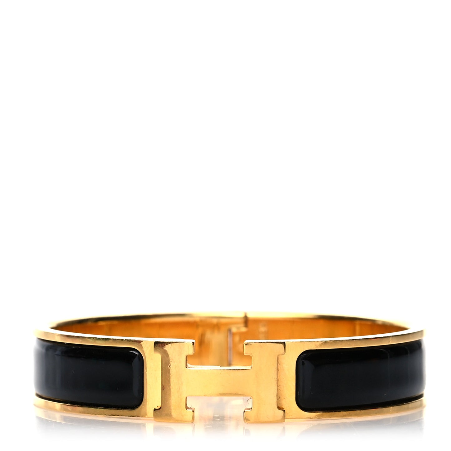 Enamel Narrow Clic Clac H Bracelet PM Black