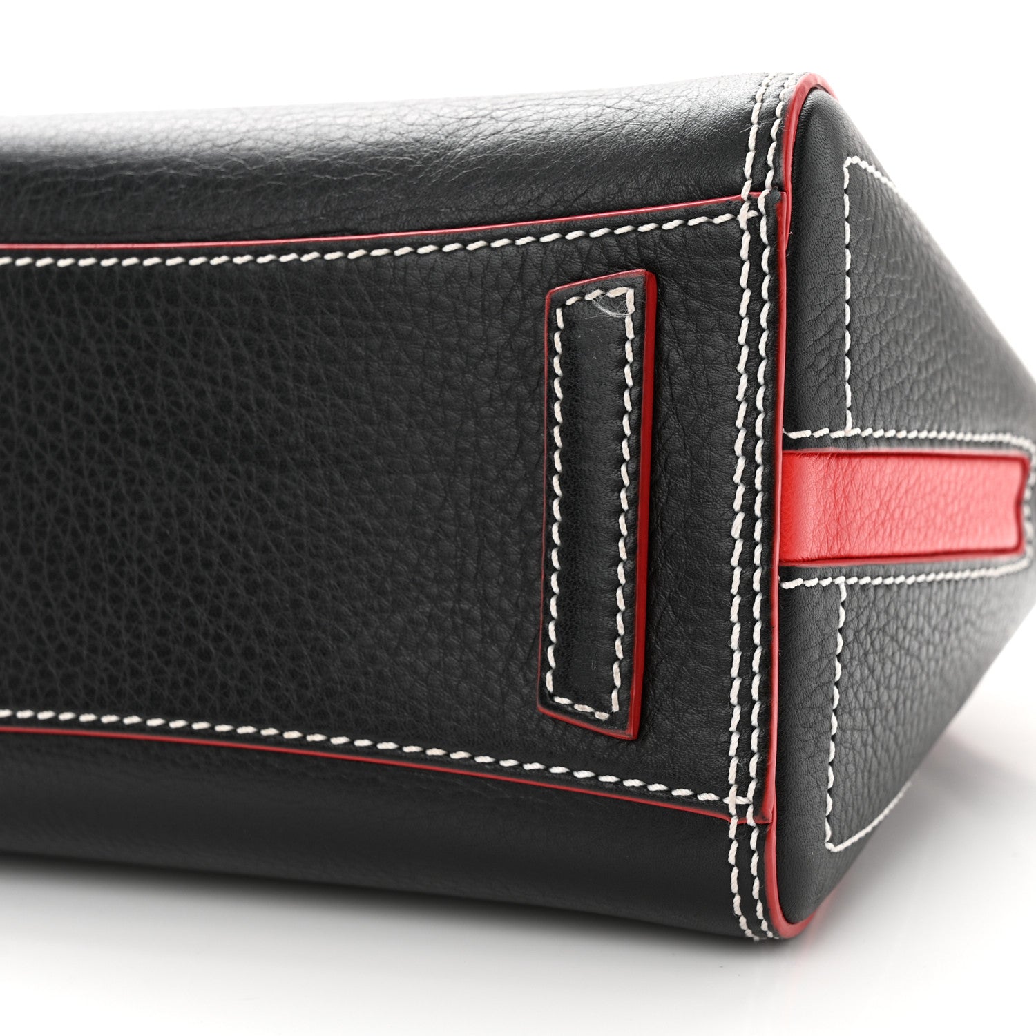 Givenchy Calfskin Bi-Color Topstitch Mini Antigona Black Red 10 of 12