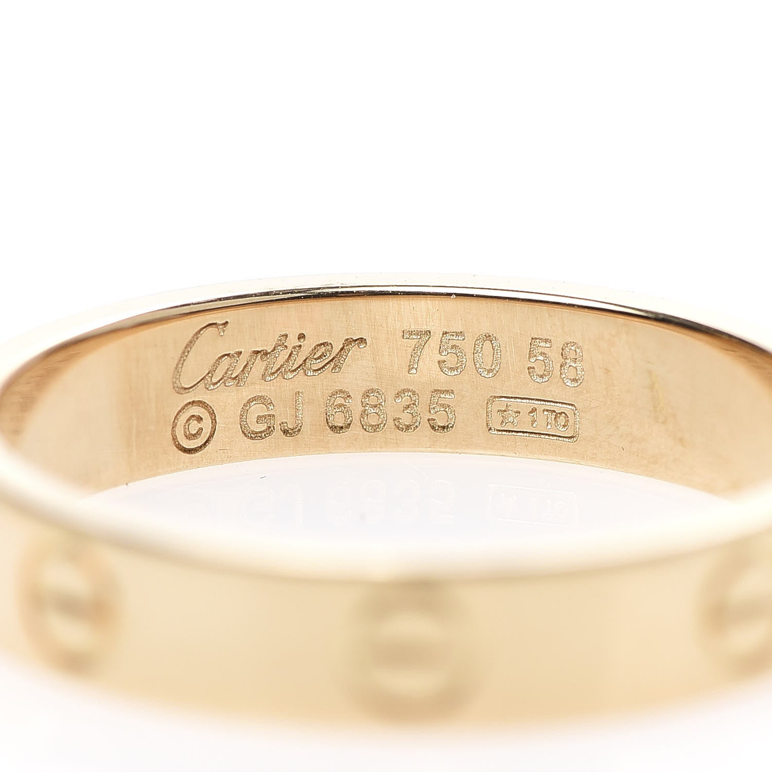 Cartier 18K Yellow Gold 3.5mm LOVE Wedding Band Ring 58 8.25 4 of 4