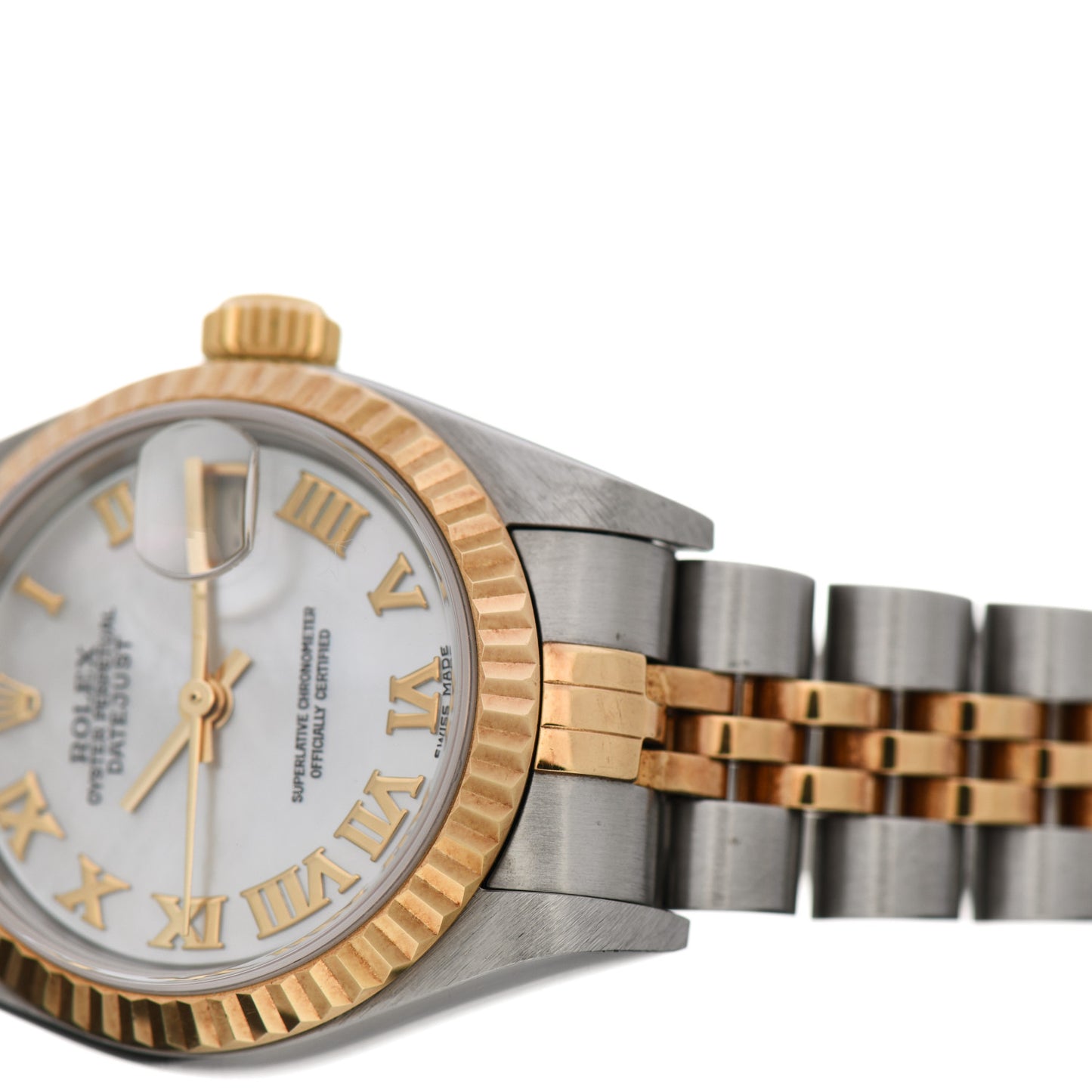 Stainless Steel 18K Yellow Gold Mother of Pearl 26mm Oyster Perpetual Datejust Watch 69173