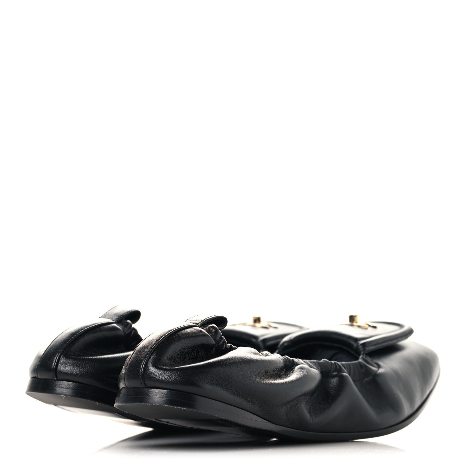 Chanel Lambskin CC Turnlock Ballerina Flats 39.5 Black 5 of 10
