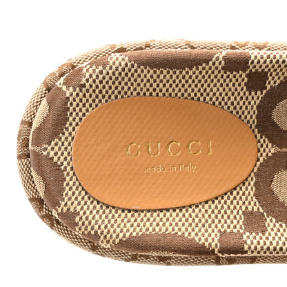 Gucci Monogram Maxi GG Angelina Platform 55mm Slide Sandals 39 Camel Ebony 8 of 9