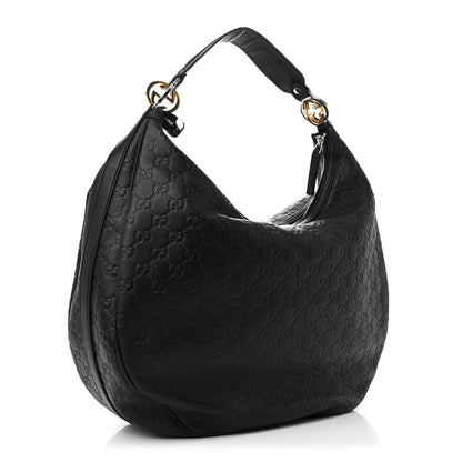 Gucci Guccissima Large GG Twins Hobo Black 3 of 10