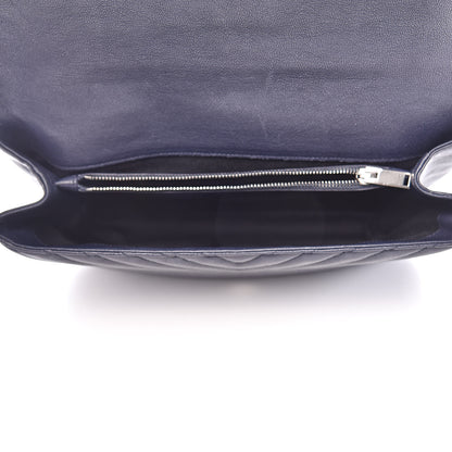 Saint Laurent Sheepskin Matelasse Chevron Monogram Large College Satchel Navy Blue 5 of 11