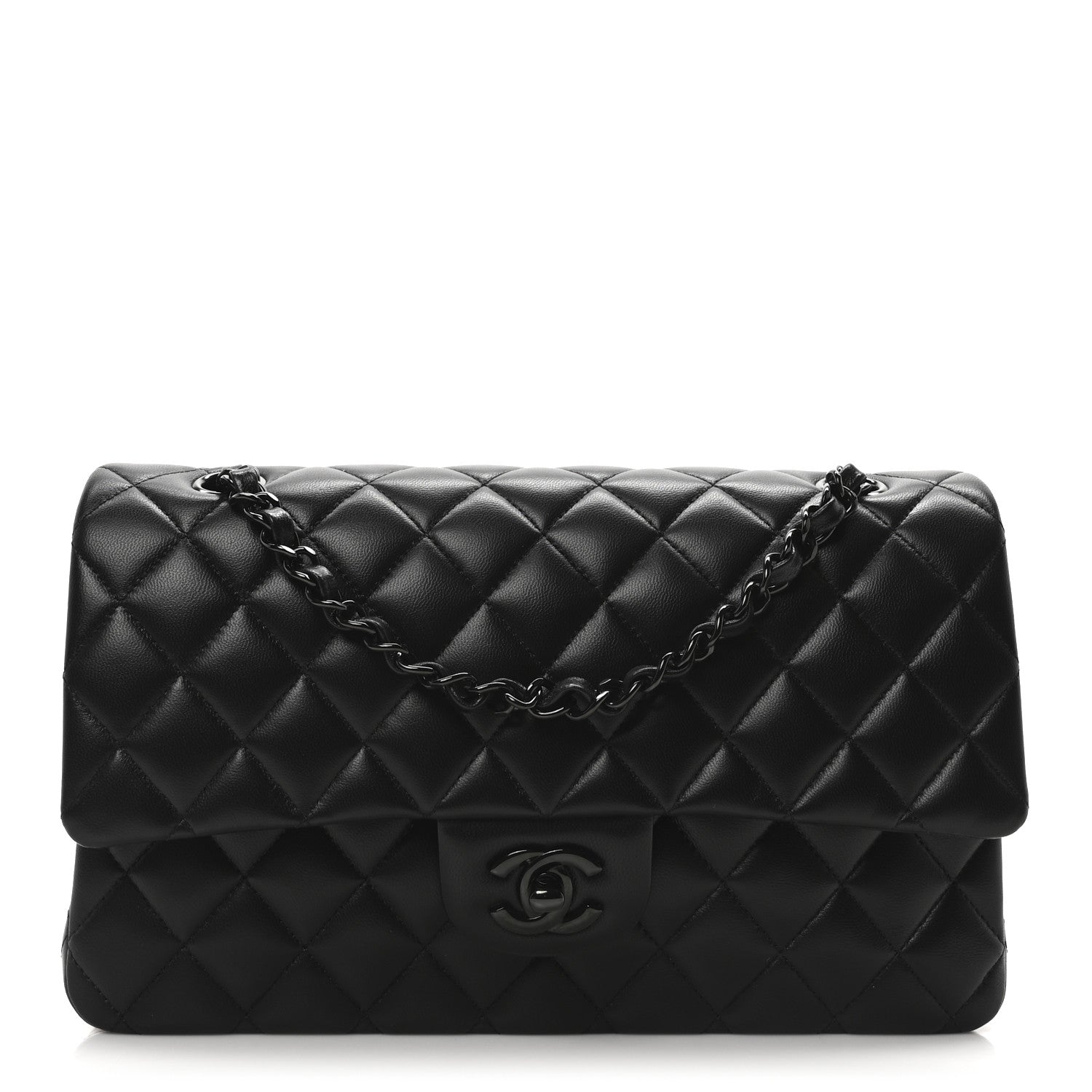 Chanel Lambskin Quilted Medium Double Flap So Black 1 of 10